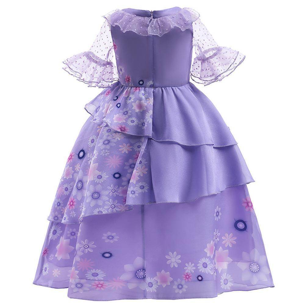 Girls Encanto Isabela Costume Cartoon Princess Dress Fancy Party Outfits - Ecosfun