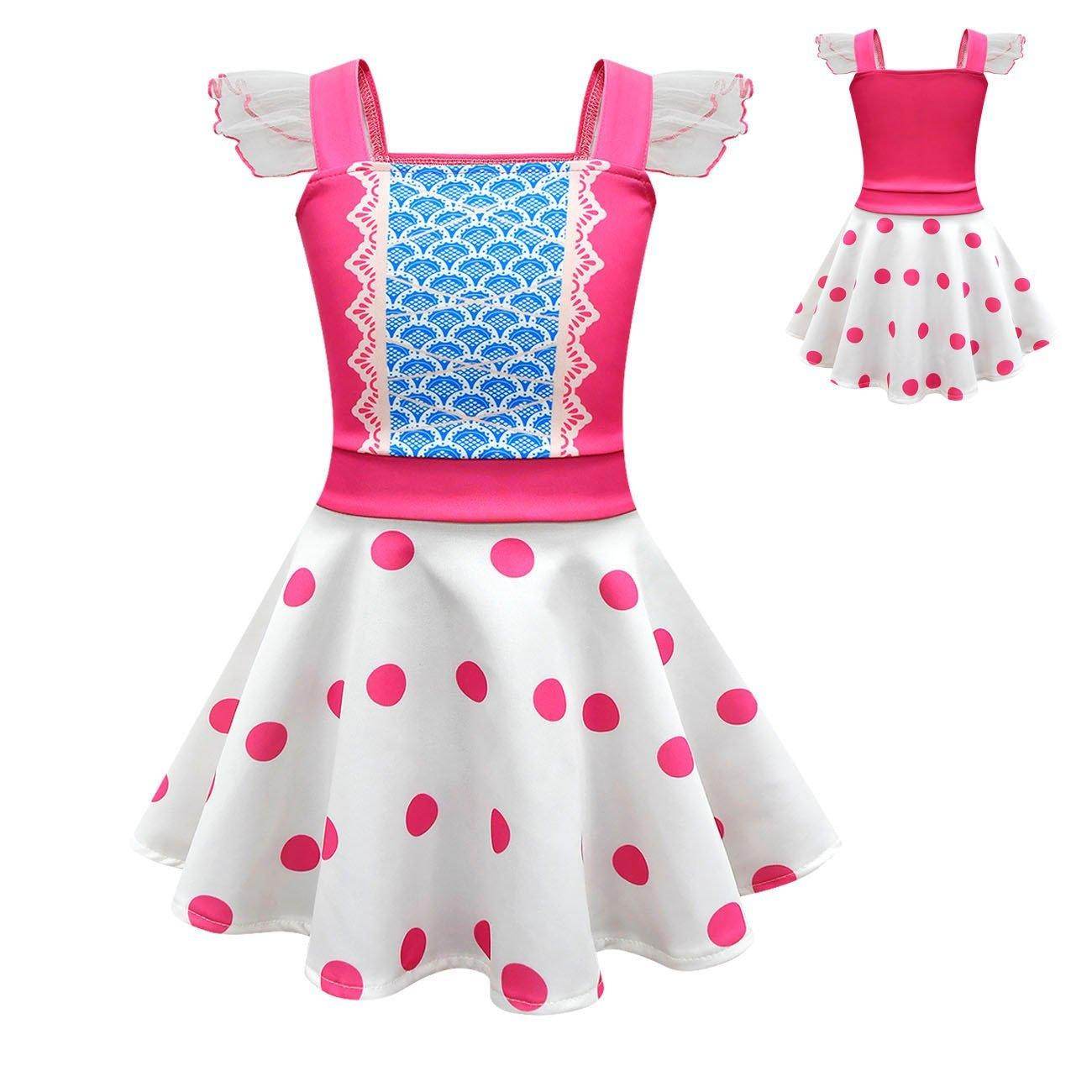 Girls Little Bo Peep Toy Story Kids Girls Dress Outfits Summer Cosplay Costume - Ecosfun
