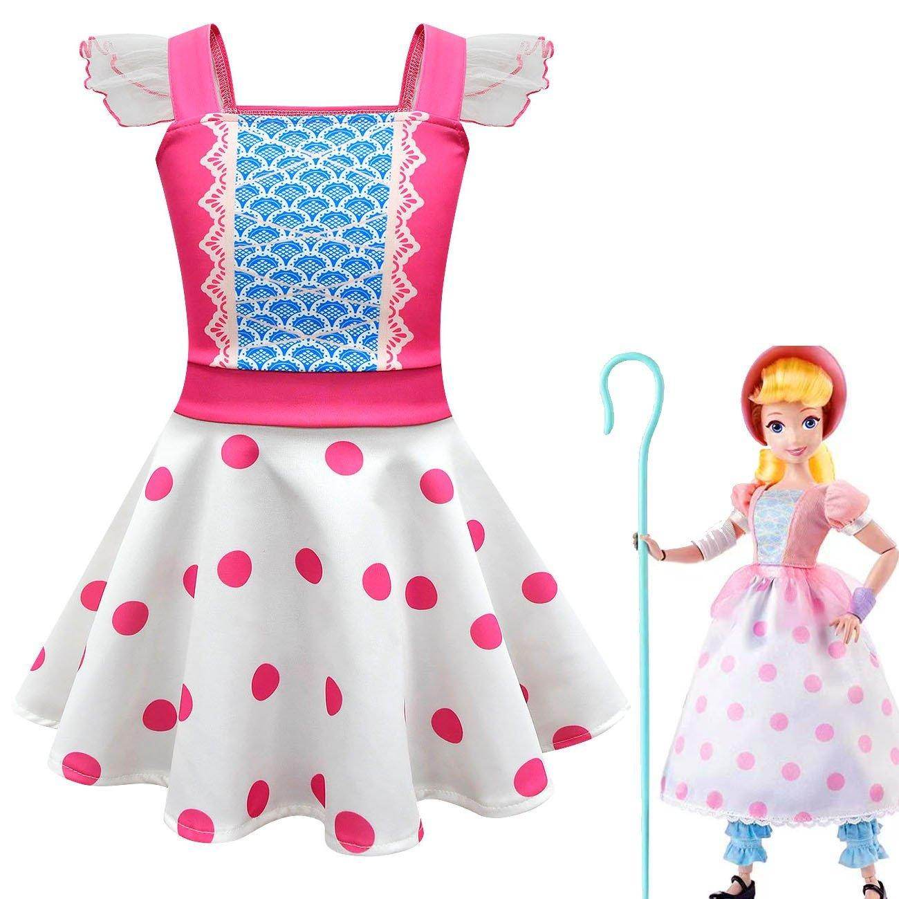 Girls Little Bo Peep Toy Story Kids Girls Dress Outfits Summer Cosplay Costume - Ecosfun