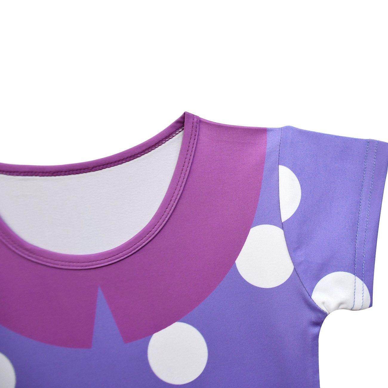 Inside Out Cosplay Costume Ruffle Nightgown for Girls Kids' Homewear Dress with Bag - Ecosfun