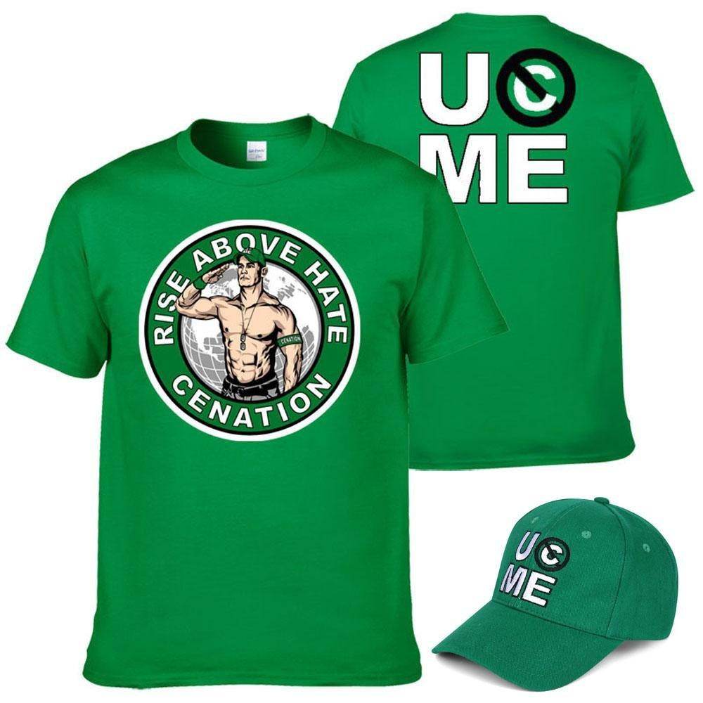 John Cena Costume Set With T-shirt Hat for Adult Kids Boys - Ecosfun