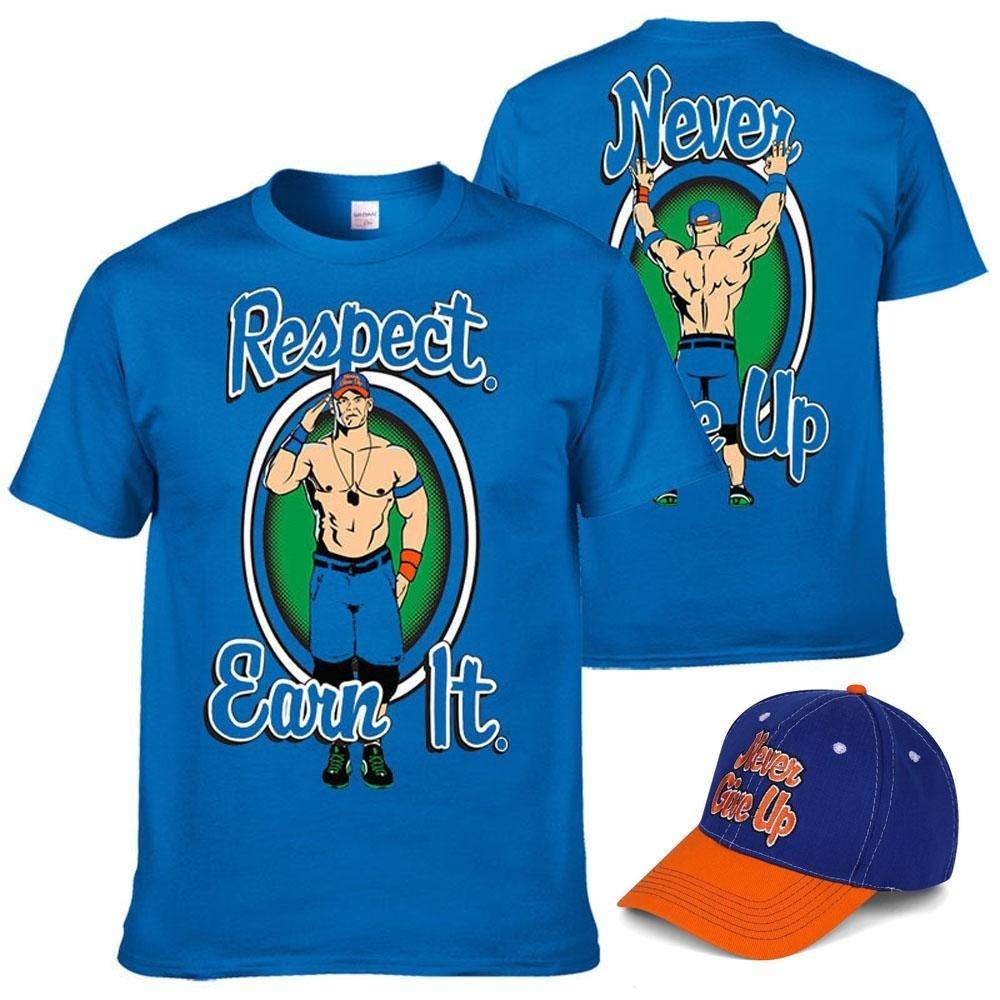 John Cena Costume Set With T-shirt Hat for Adult Kids Boys - Ecosfun