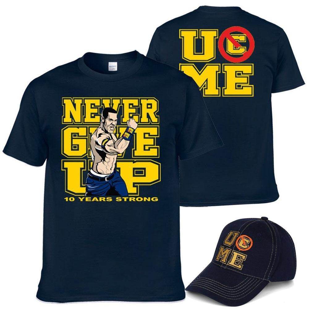 John Cena Costume Set With T-shirt Hat for Adult Kids Boys - Ecosfun