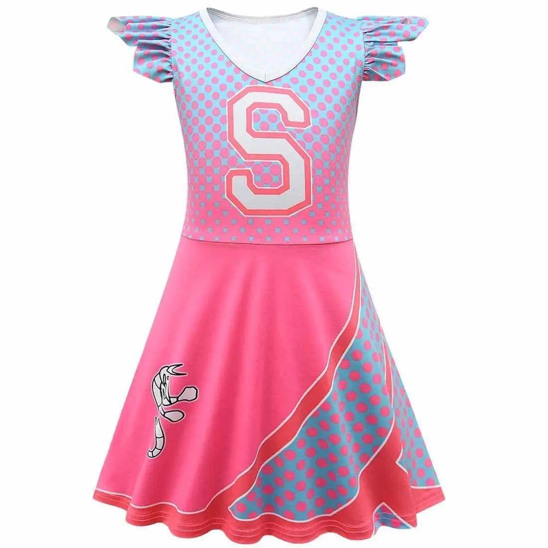 kids costume College Zombies 2 Cheerleader dress Costume Children's Dress - Ecosfun