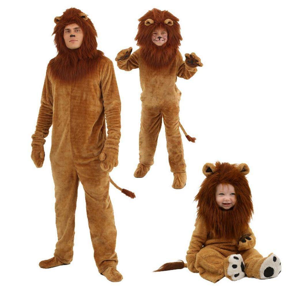 lion costume wizard of oz real animal party Cosplay Adult Kids Matching - Ecosfun