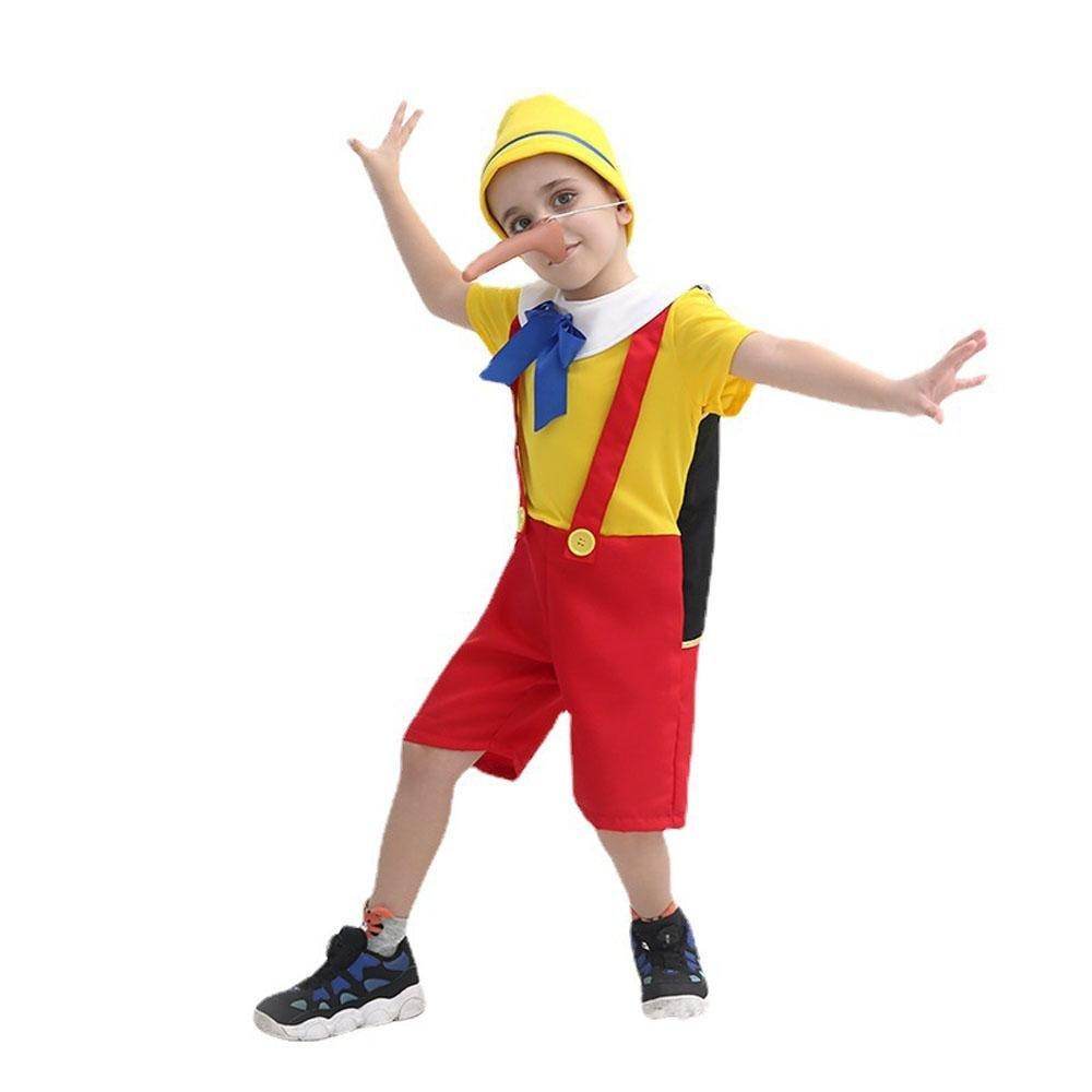 Long nose Pinocchio Set Halloween Carnival Cosplay Costume For Kids - Ecosfun