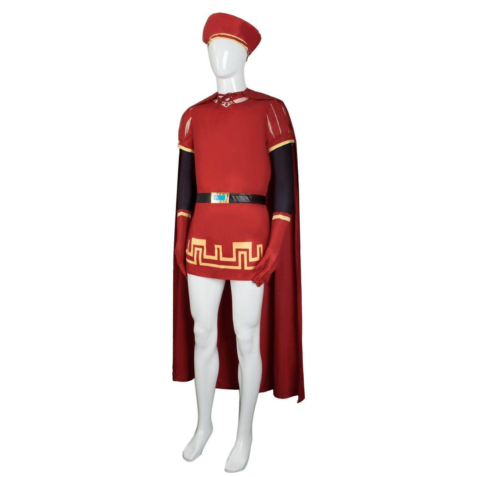 Lord Farquaad Halloween Cosplay Costume Shrek Red Robe Cape - Ecosfun