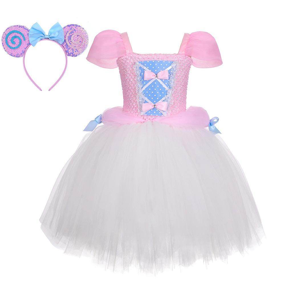Snow White Princess Costume Kids Girls Cosplay Party Tutu Cake Dress Halloween Outfit - Ecosfun