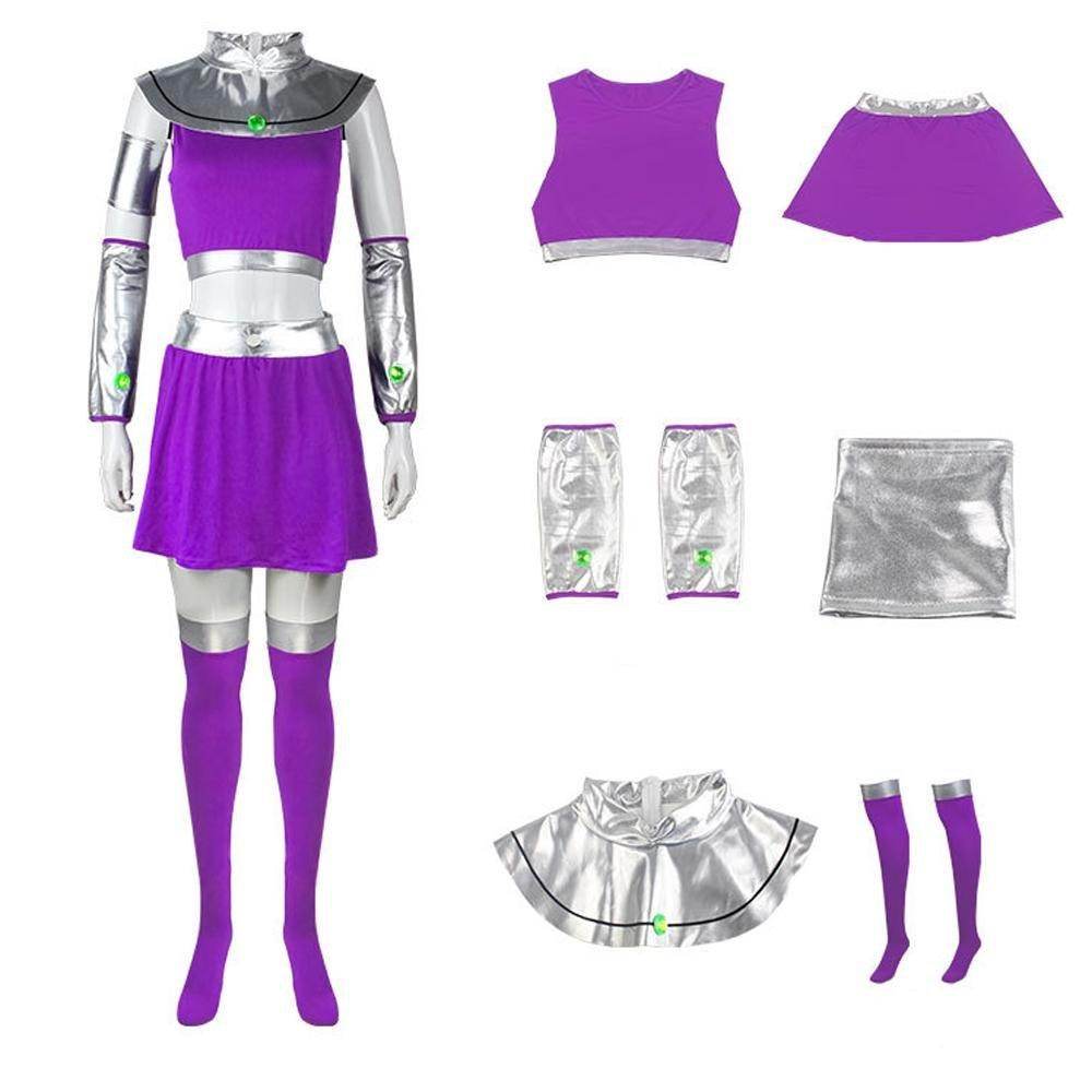 Starfire Costume Teen Titans Cosplay Halloween - Ecosfun