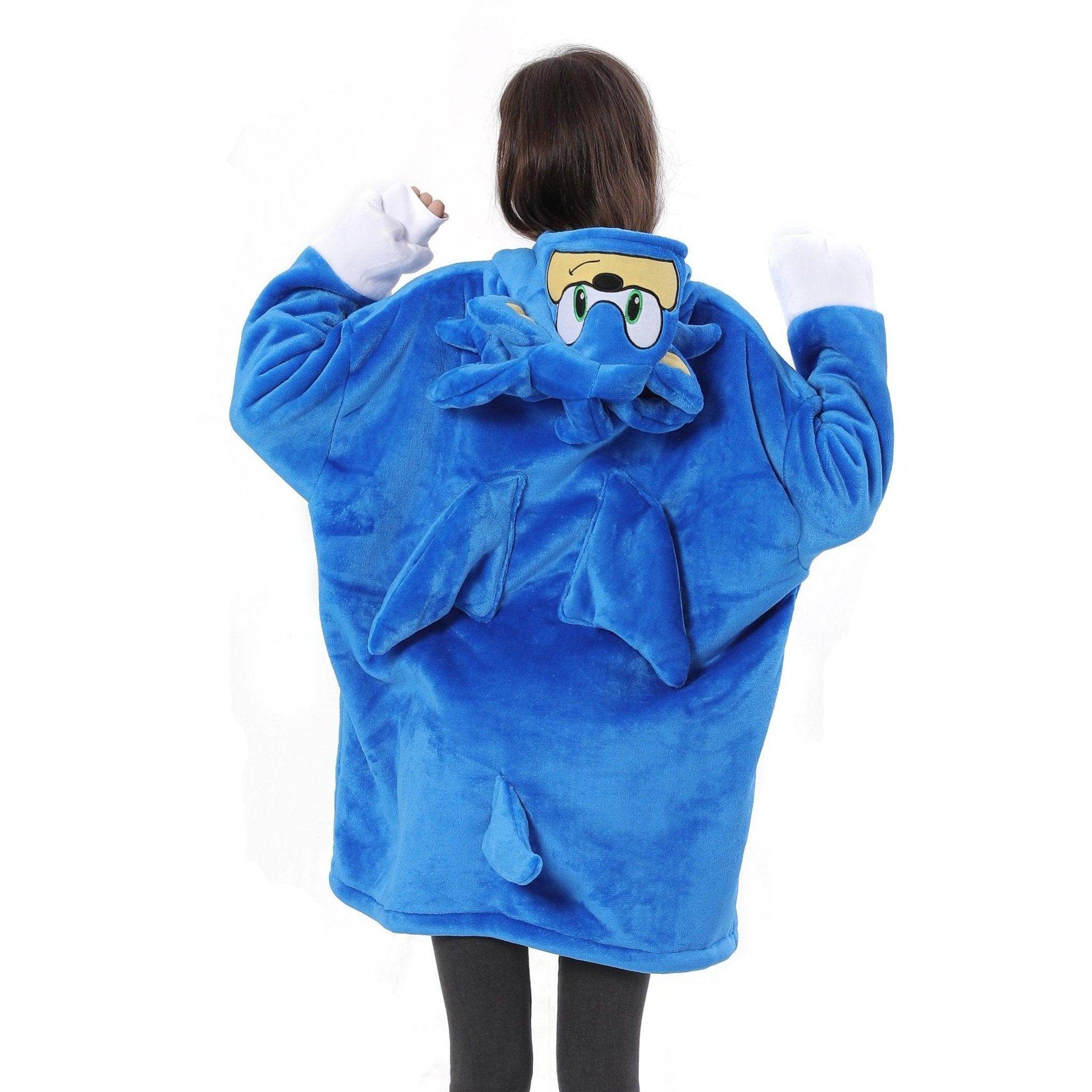 The Hedgehog Sonic Sonic Keep Warm Costume Cozy Cartoon Lazy TV Blanket - Ecosfun
