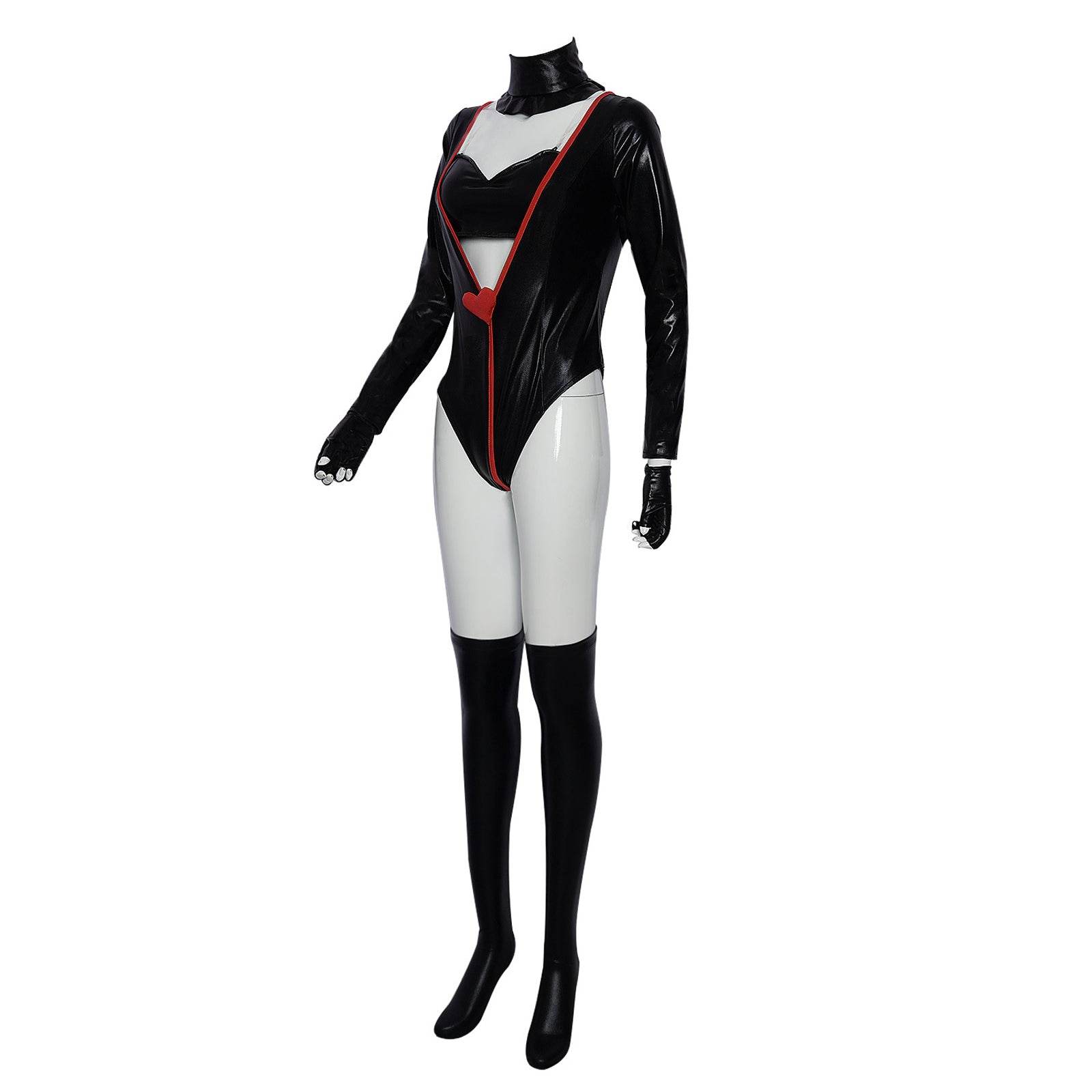 Hazbin Hotel An gel Dust Poison Cosplay Costume Black Leather Jumpsuit Party Carnival - Ecosfun
