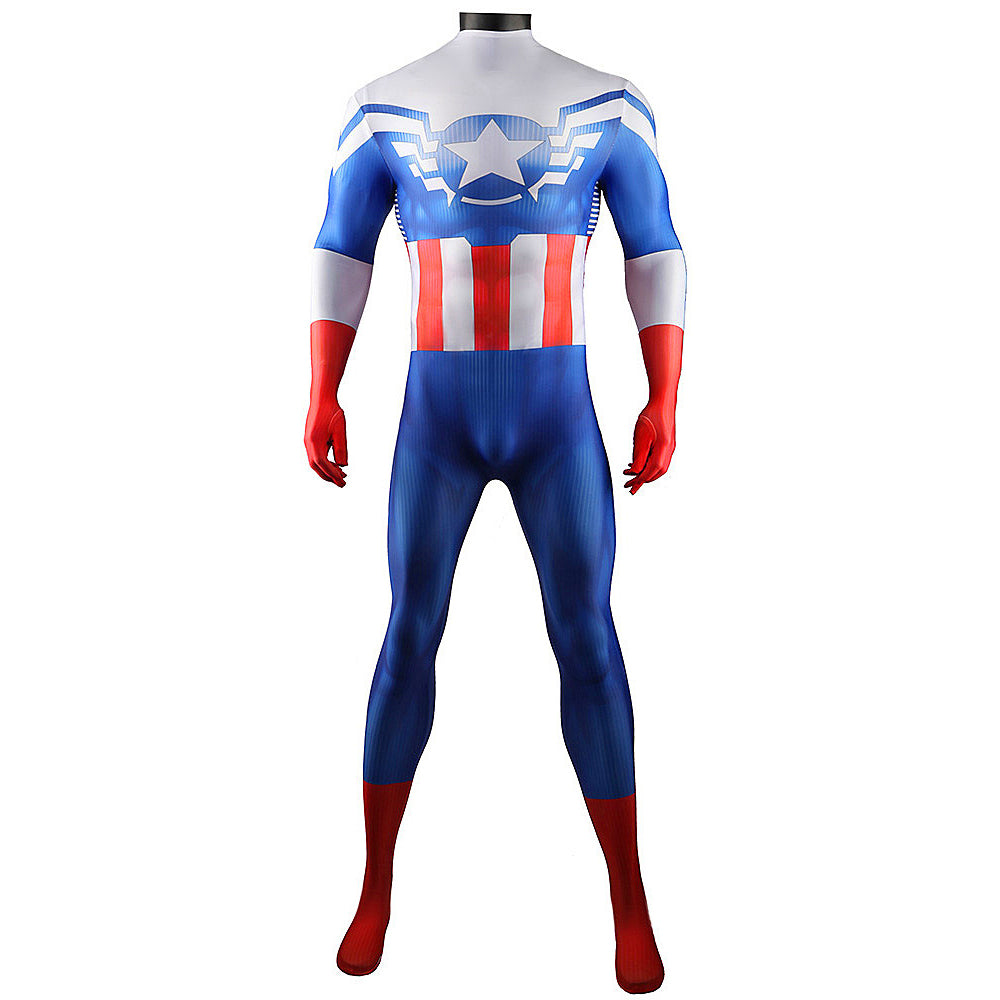 Captain America Winter Soldier Cosplay Costume Jumpsuit Zentai Party Carnival