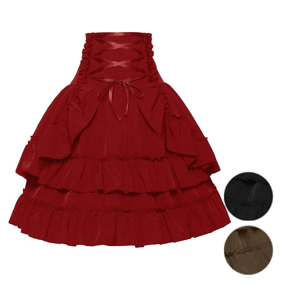 Medieval Retro Style Palace Women's Waist Dance Skirt Dress - Ecosfun