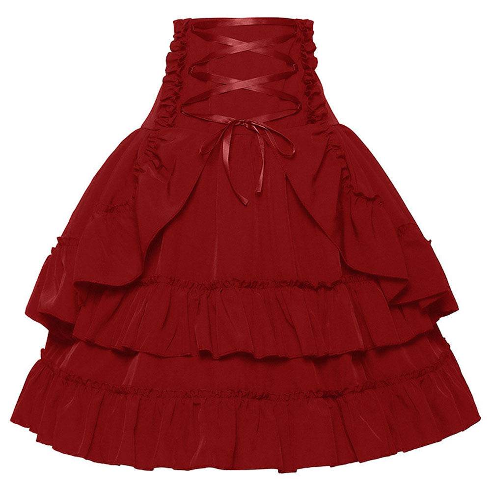 Medieval Retro Style Palace Women's Waist Dance Skirt Dress - Ecosfun