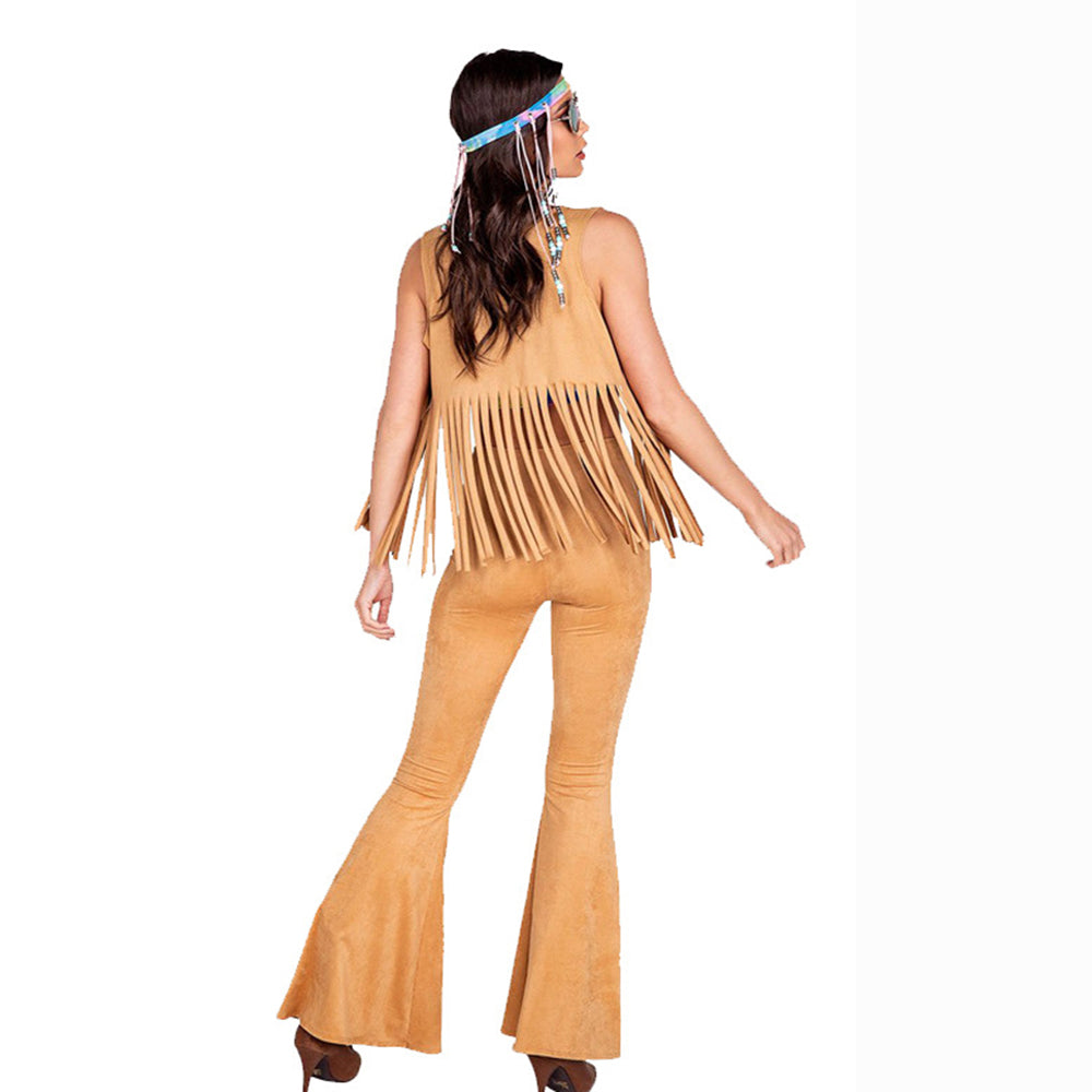 Hip Hop Rock Hippie 70s Costumes Cosplay Halloween Carnival Jumpsuit Female