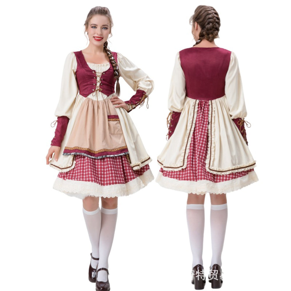 Little Red Riding Hood Halloween Dress Costume Maid Stage Suit