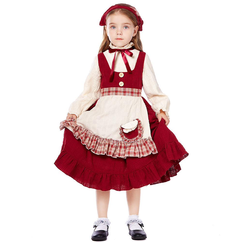 Kids The Little Match Girl Maid Oktoberfest Costume Dress Halloween