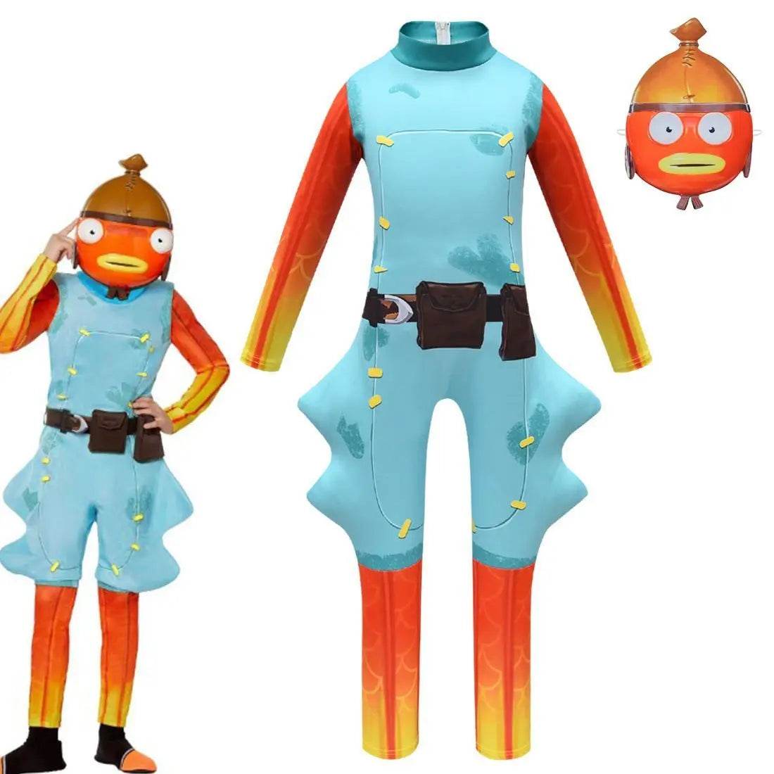 Fortnite Fishstick Cosplay Halloween Costumes Fish Jumpsuit - Ecosfun