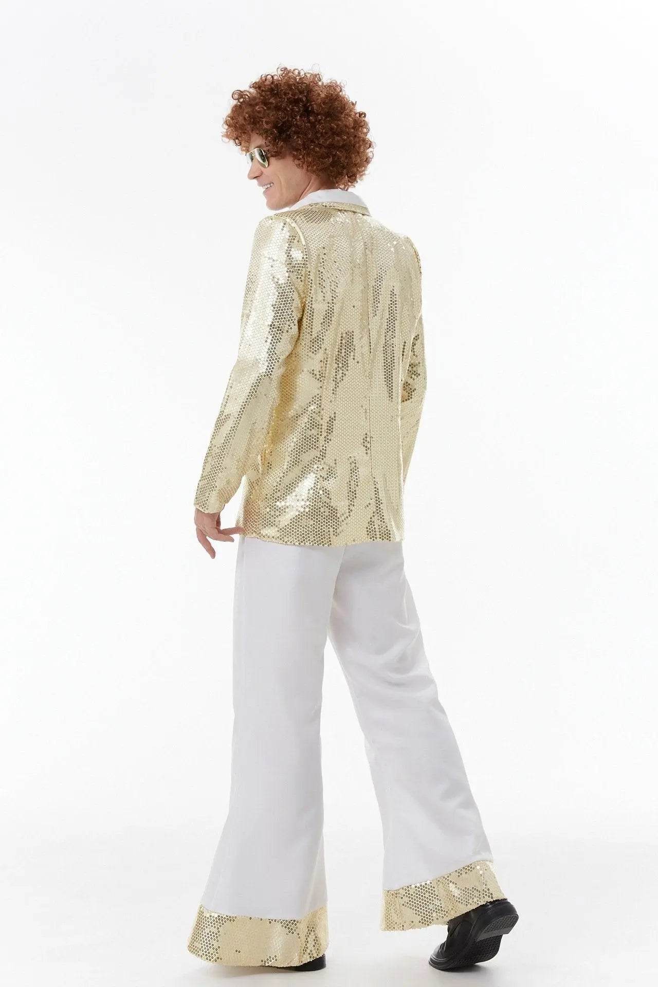 Halloween cosplay Adult retro 70s disco Hippie Fancy Dress Costume - Ecosfun