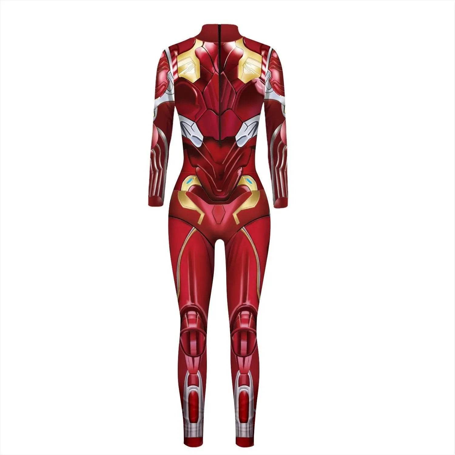 Iron Man Outfits Halloween Cosplay Costume Bodycon Women Jumpsuit - Ecosfun