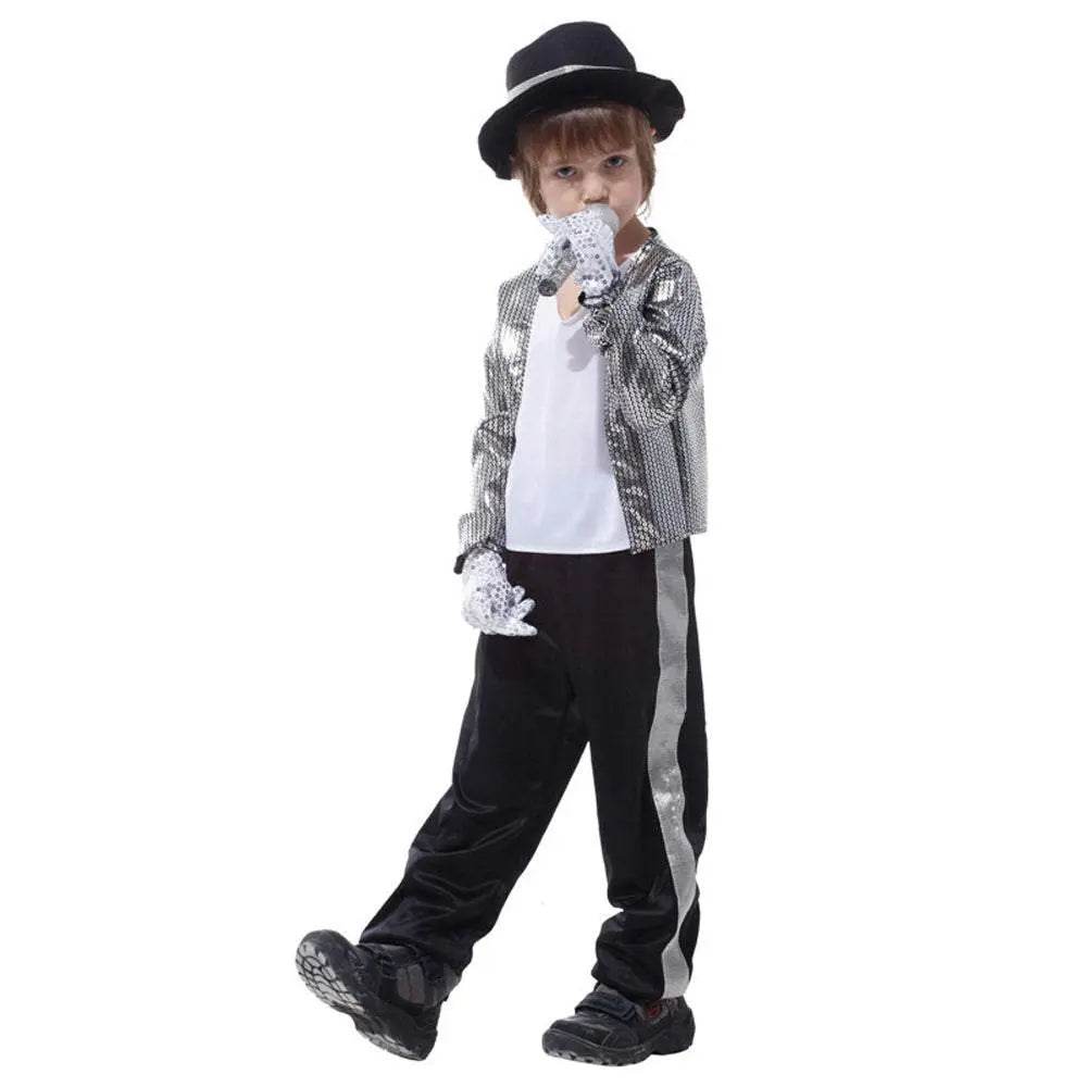 Kid Michael Jackson Thriller Fancy Cosplay Costume Halloween Partywear - Ecosfun