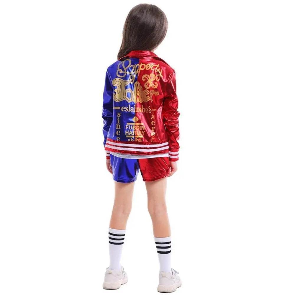 Kids suicide squad clown girl suit Harley Quinn halloween Costumes - Ecosfun