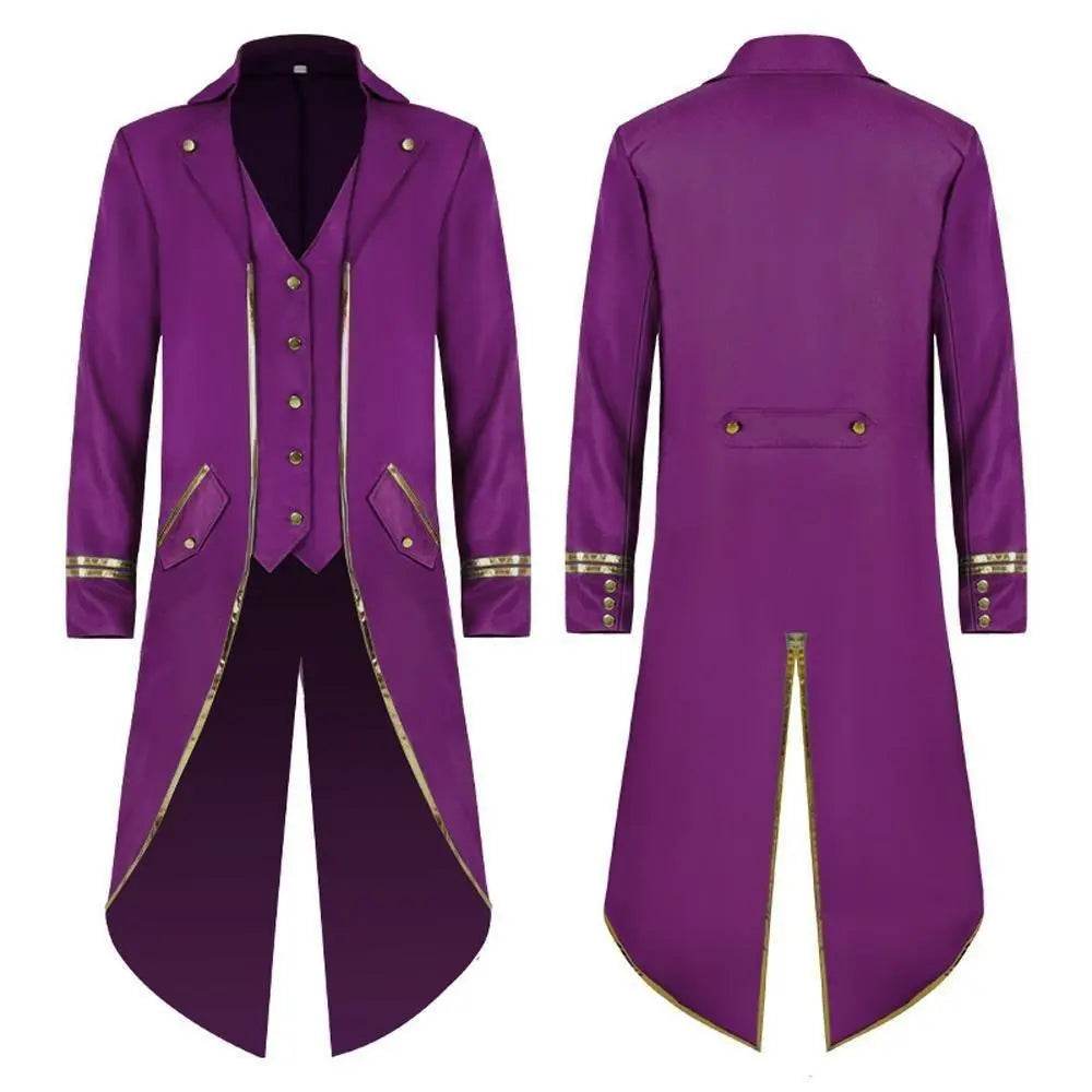 Medieval Steampunk Tailcoat Halloween Costumes Vampire Gothic Jackets Vintage Coat for Men - Ecosfun