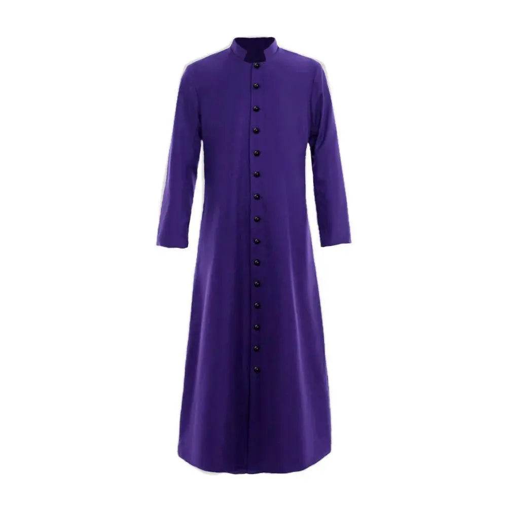 Men's Single Breasted Minister Choir Cassock Robe Costumes Party Performance - Ecosfun