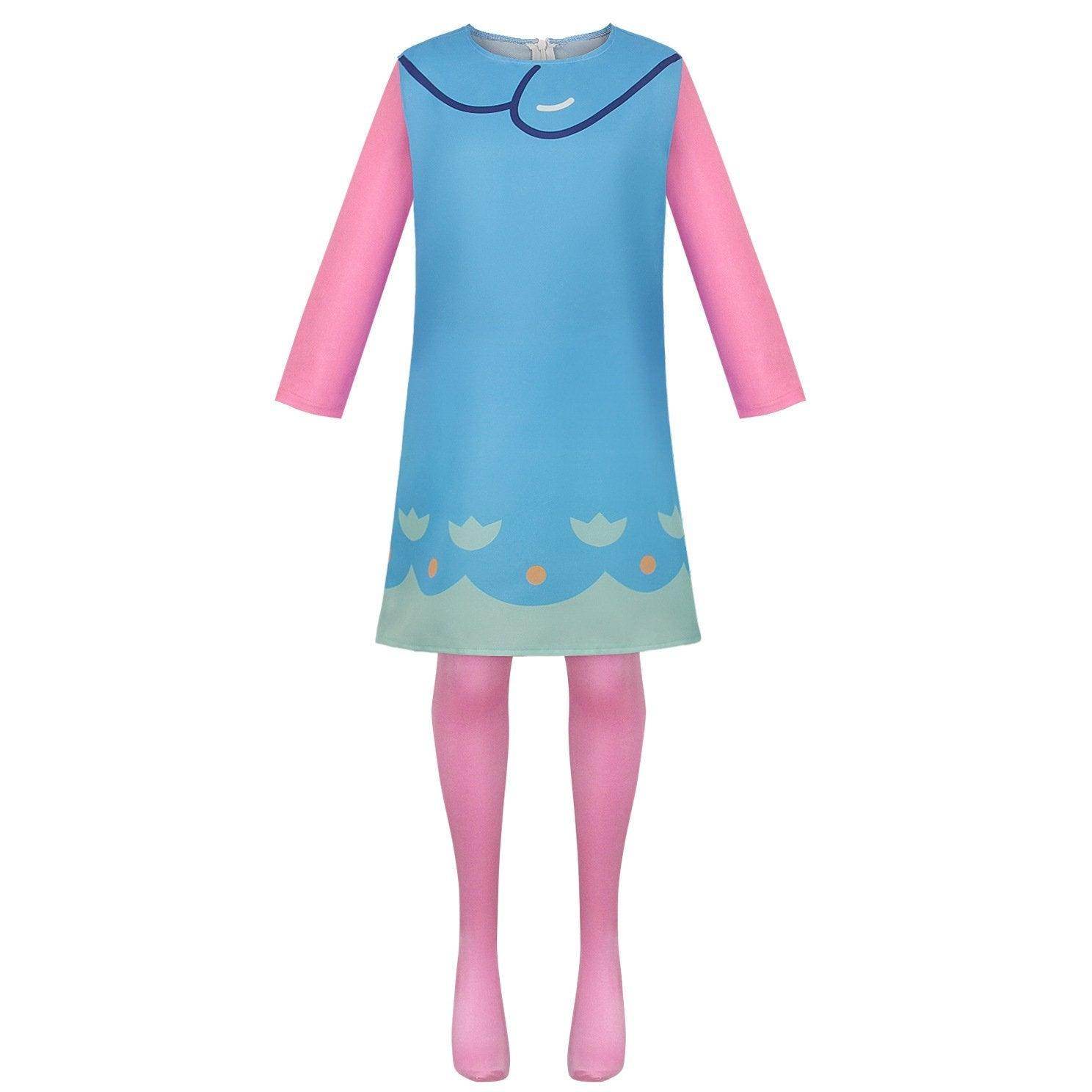 Girl Poppy Dress And Boy Branch Costume Wig Trolls 2 World Tour Cosplay For Kids Adult - Ecosfun