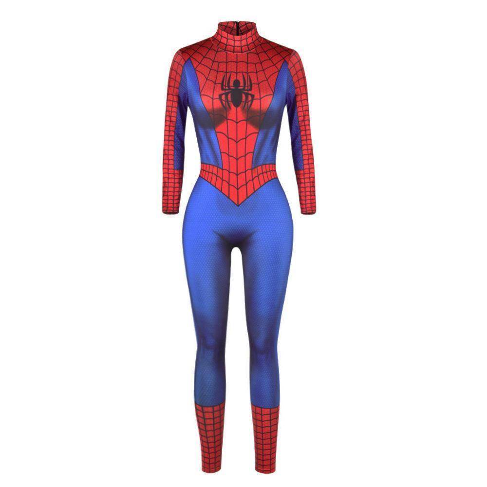 Halloween Peter B Parker Spider woman Digital Printed Bodycon Jumpsuit Costume - Ecosfun