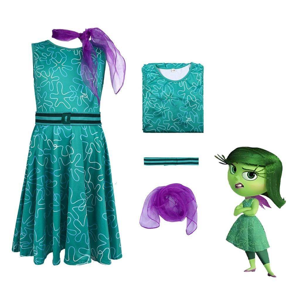 Inside Out 2 Disgust Costume Halloween Stage Performance Outfit for Kids and Adults - Ecosfun