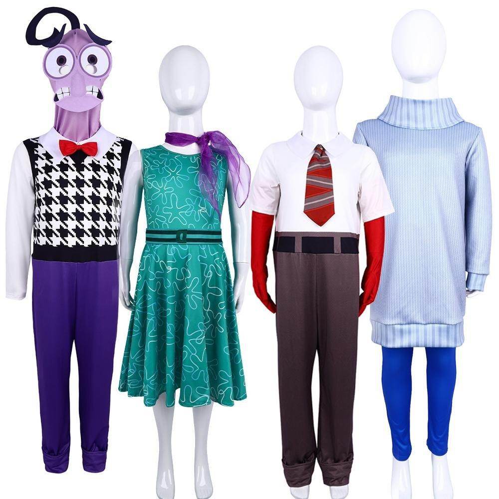 Inside Out 2 Joy Anger Fear Sadness Disgust cosplay costumes dress for the Halloween stage show - Ecosfun