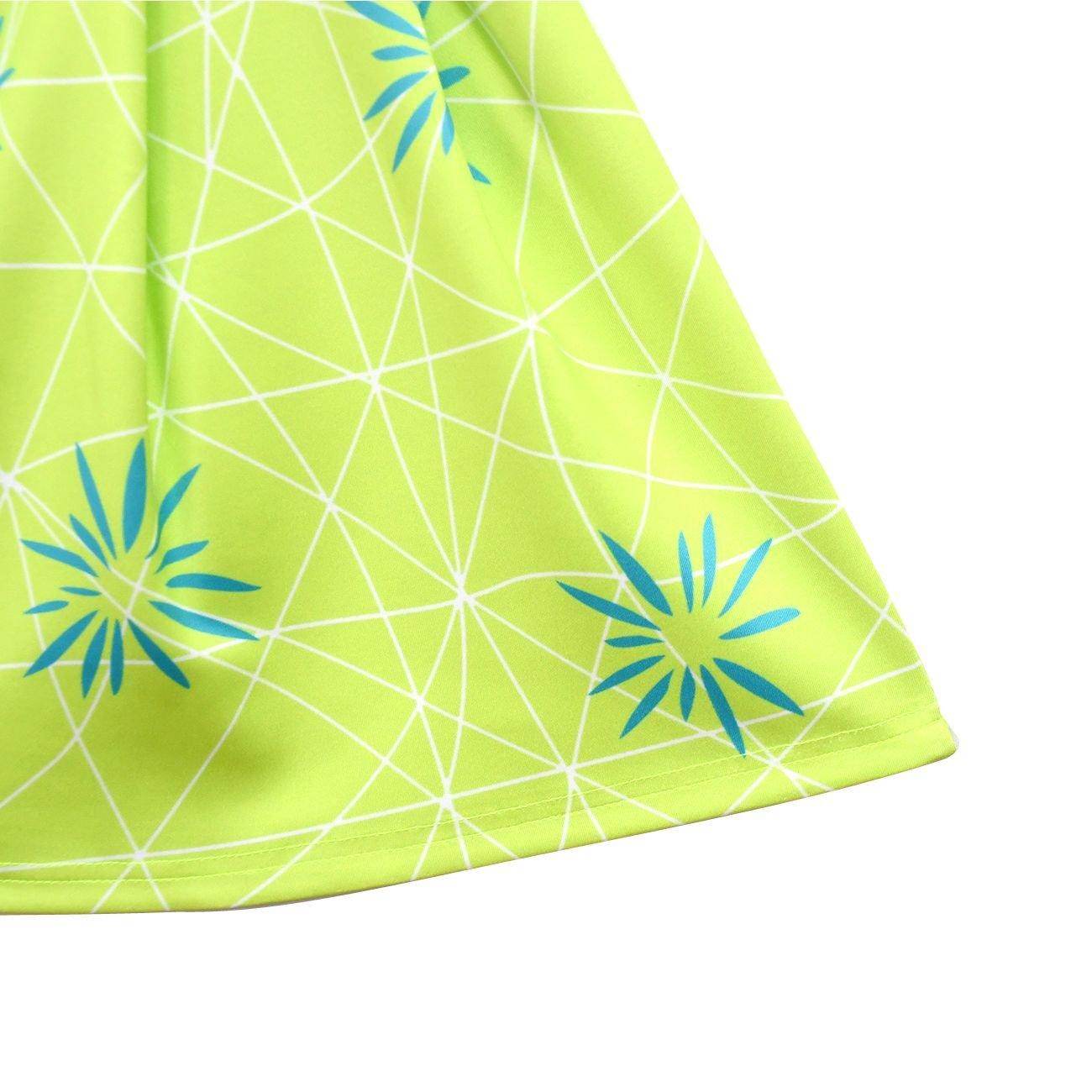 Inside Out Joy Costume Collared Dress for Girls Sleeveless Dress with Bag - Ecosfun