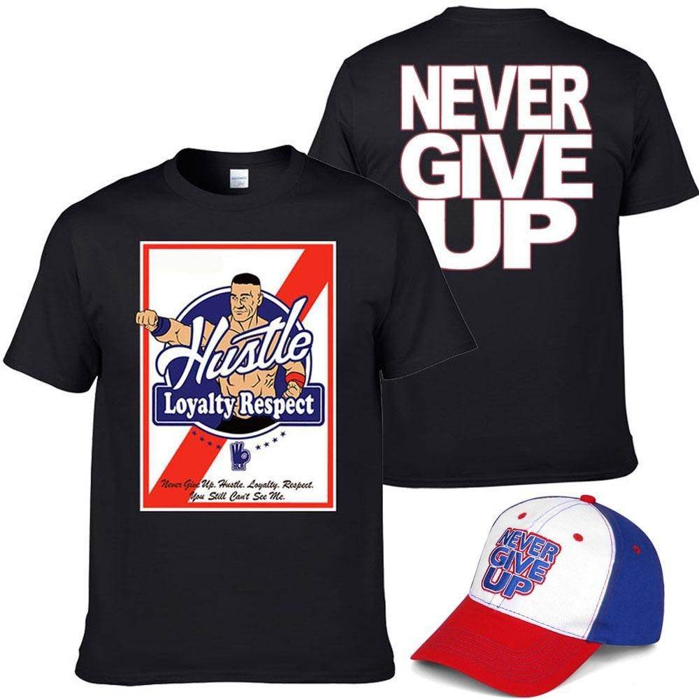 John Cena Costume Set With T-shirt Hat for Adult Kids Boys - Ecosfun