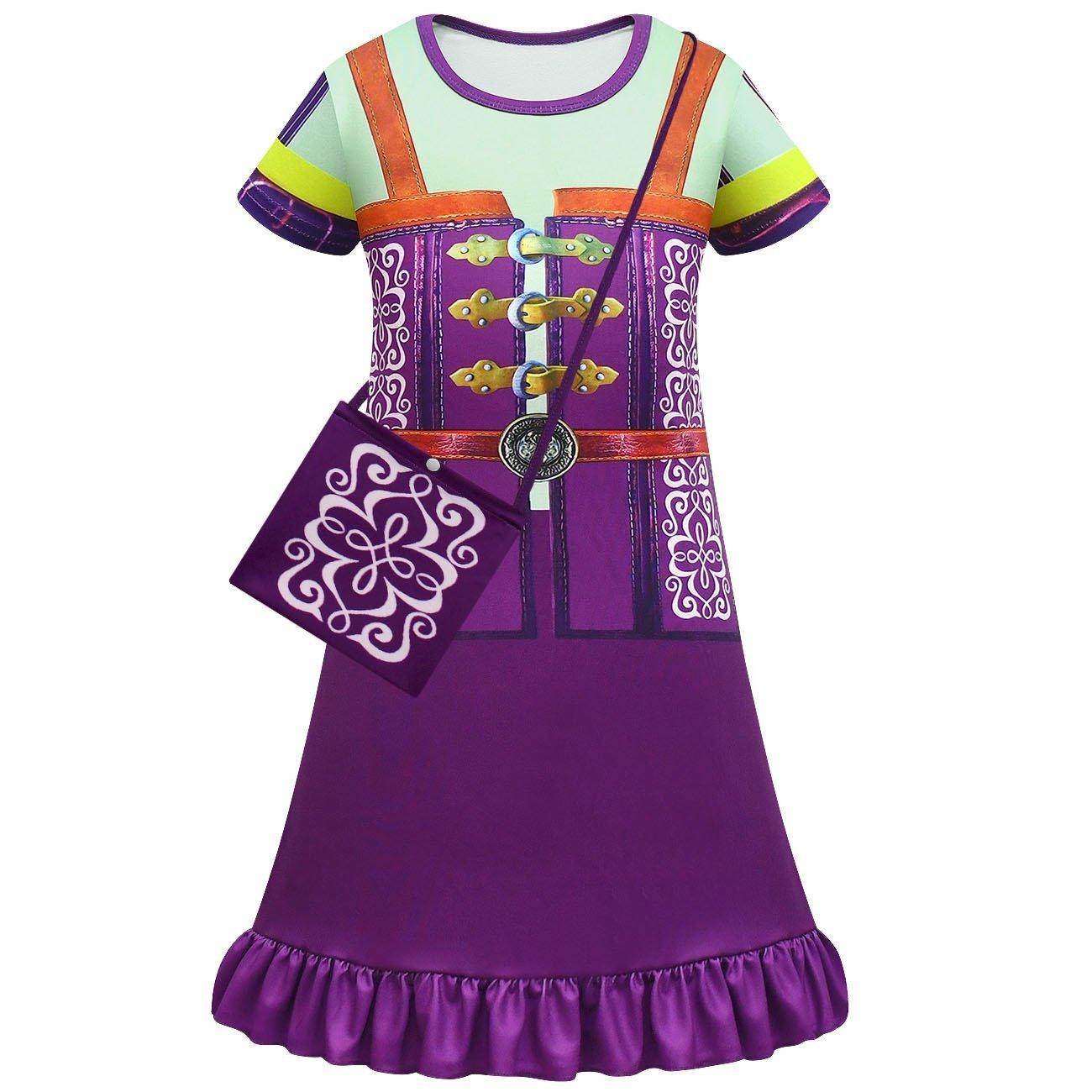 Kids' Cinderella Cosplay Short Sleeved Dress New Ruffled Princess Costume with Bag - Ecosfun
