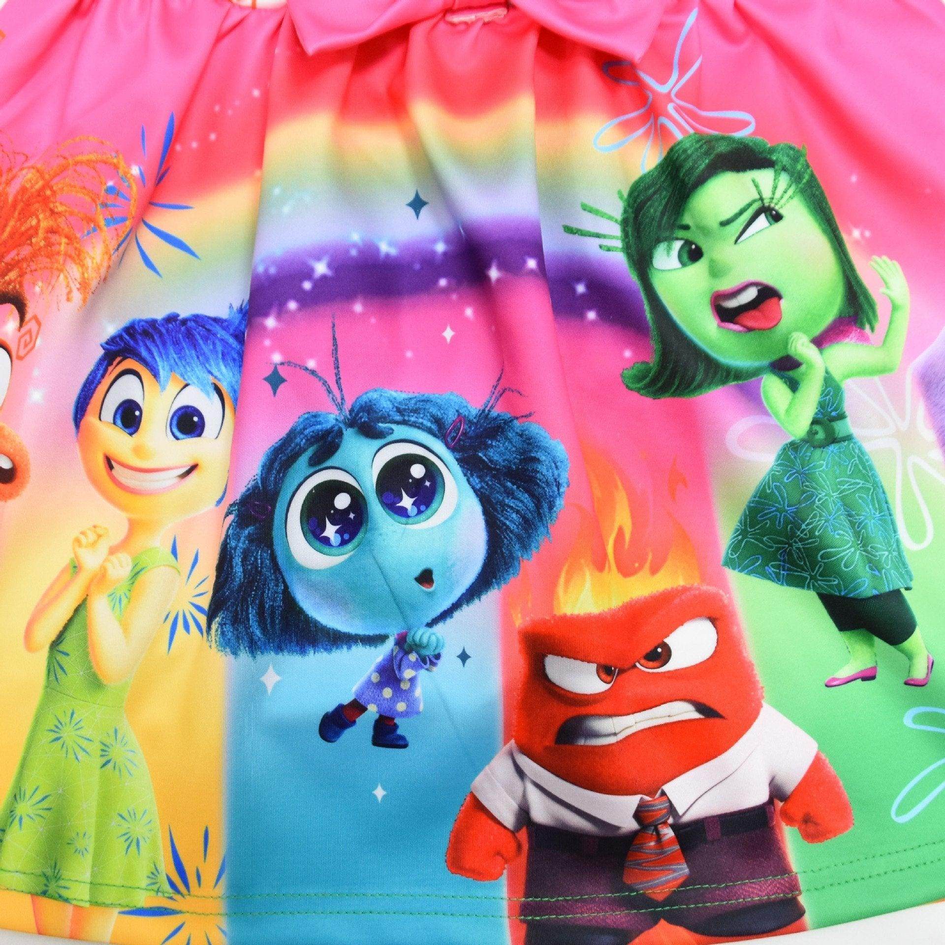 Kids' Inside Out 2 Dress All characters Girls' Movie Costume for Parties and Play - Ecosfun