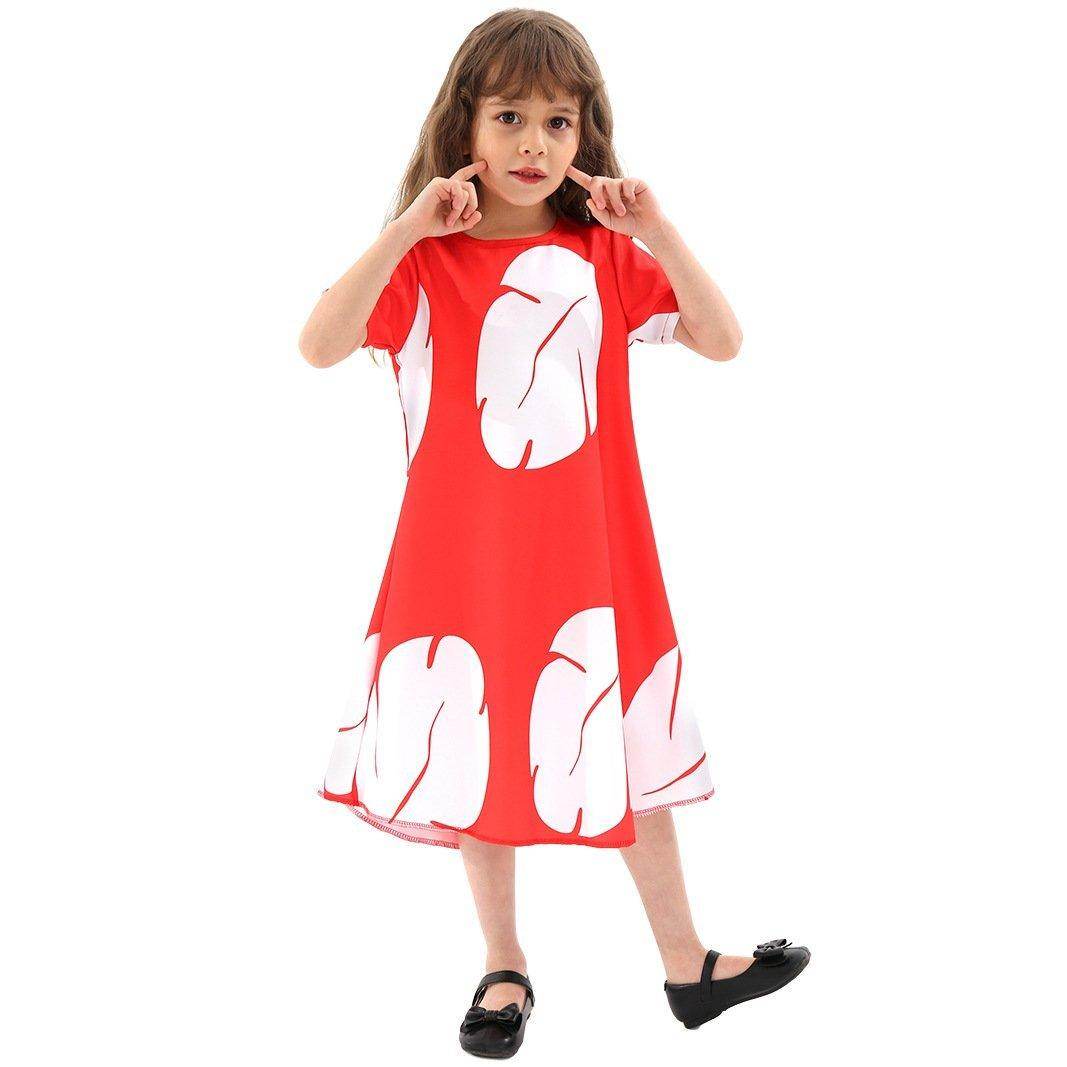 Lilo Stitch stage dress cosplay costume Lilo Red Dress Leaf Dress - Ecosfun