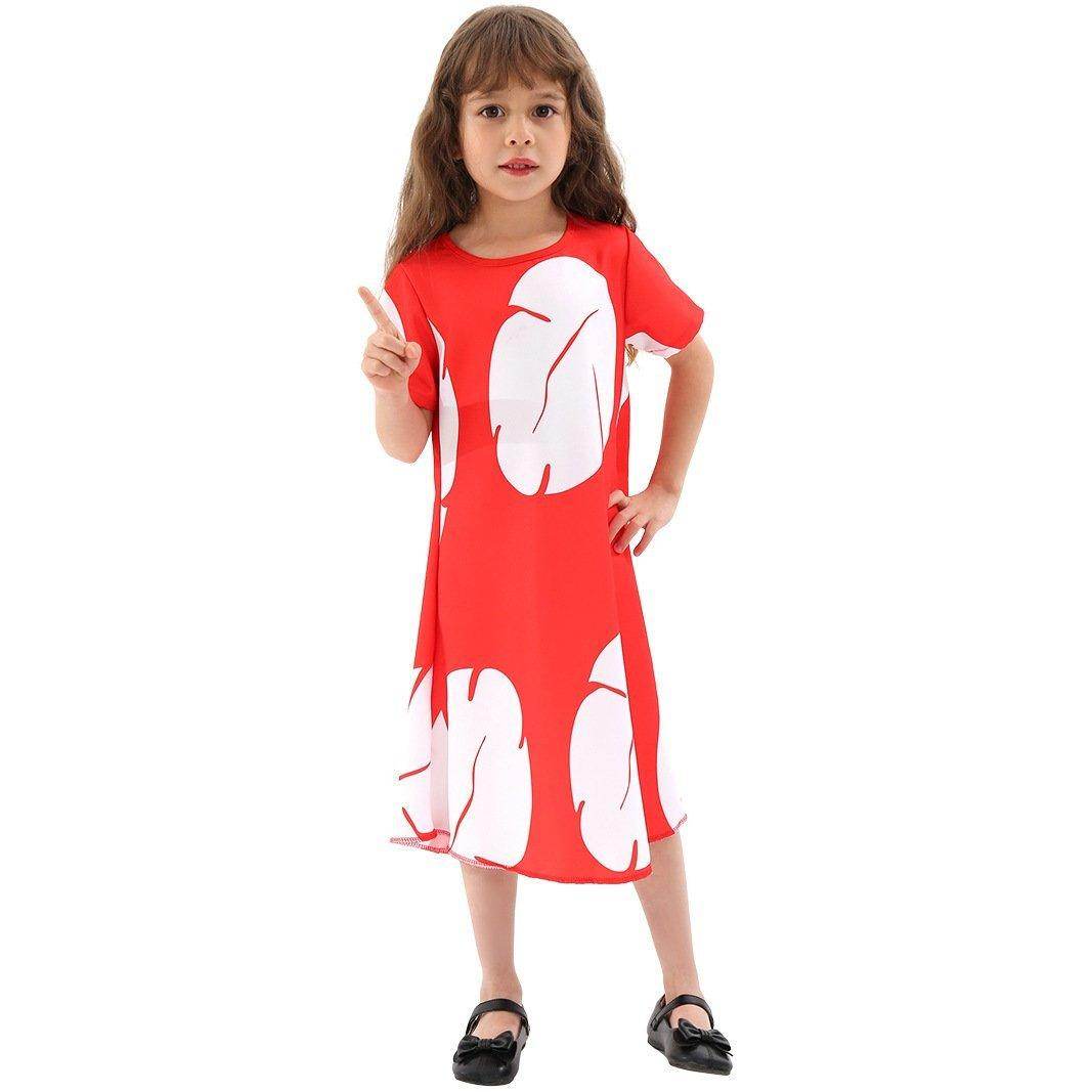 Lilo Stitch stage dress cosplay costume Lilo Red Dress Leaf Dress - Ecosfun