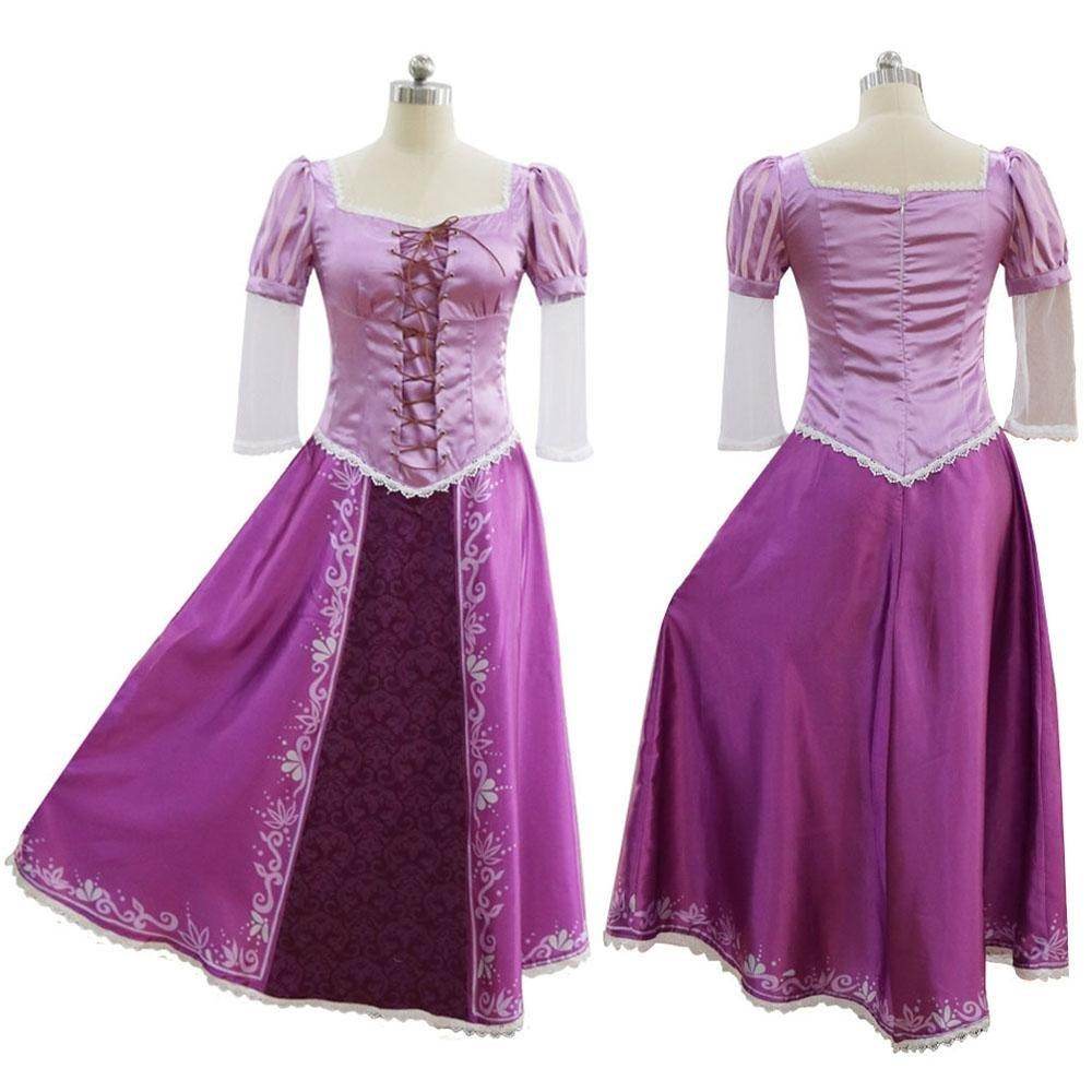 Rapunzel Princess Costume for Women and Girls Tangled Cosplay Dress for Halloween - Ecosfun