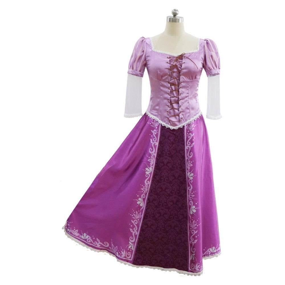 Rapunzel Princess Costume for Women and Girls Tangled Cosplay Dress for Halloween - Ecosfun