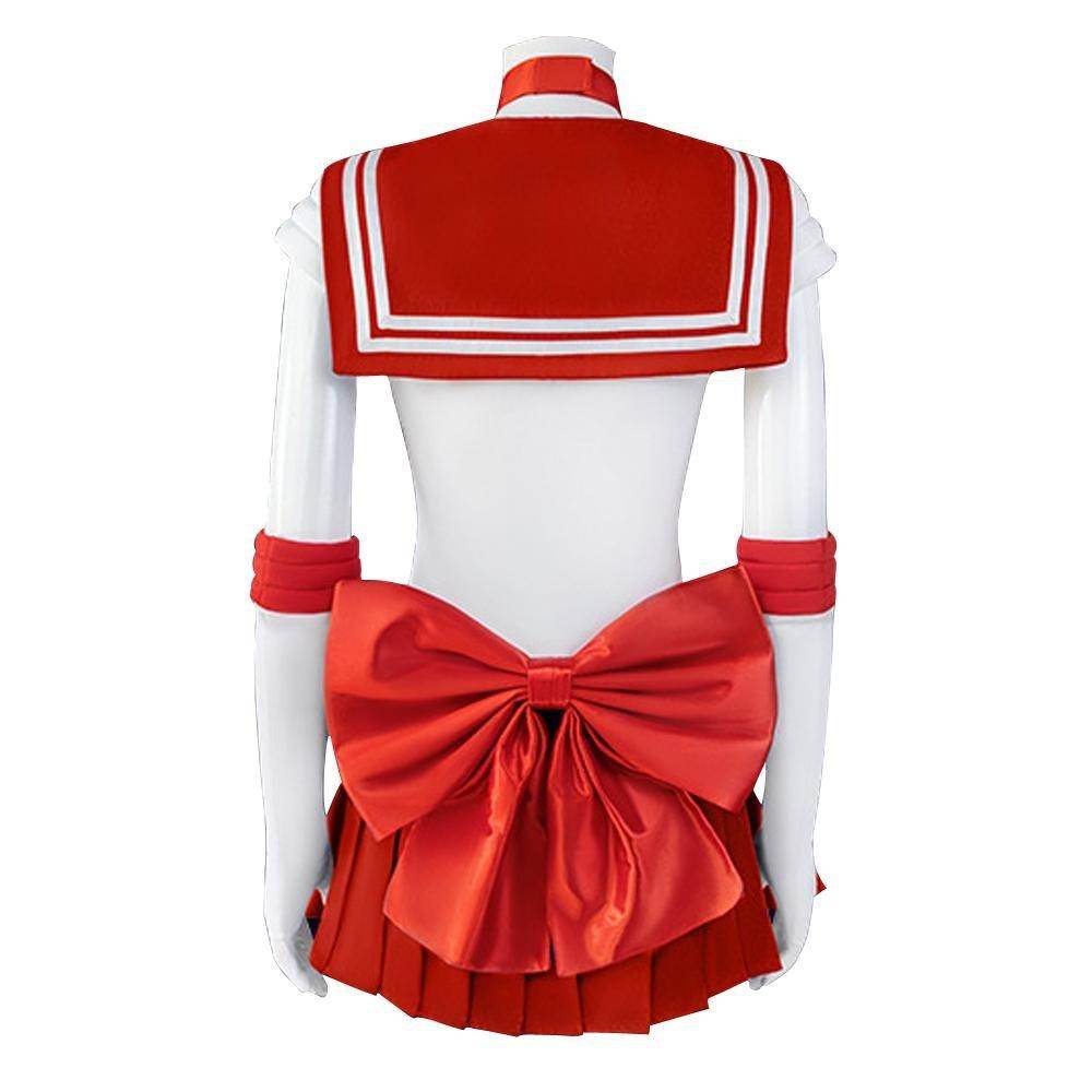 Sailor Moon Hino Rei Sailor Mars Cosplay Costume Red Uniform Dress Outfits Halloween - Ecosfun