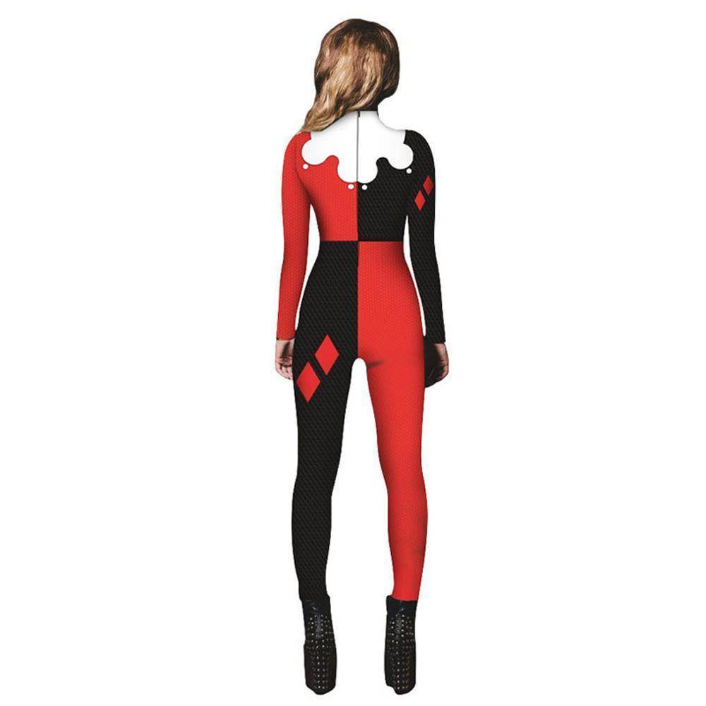 Women Adult Halloween Digital Printed Clown Costume Jumpsuit - Ecosfun